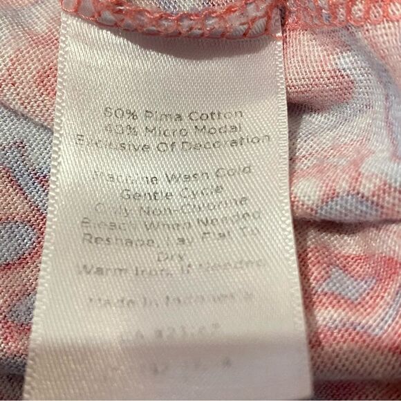 Talbots Pink Paisley Split Neck Pima Cotton Blend 3/4 Sleeve Blouse Women's XLP - Picture 13 of 16